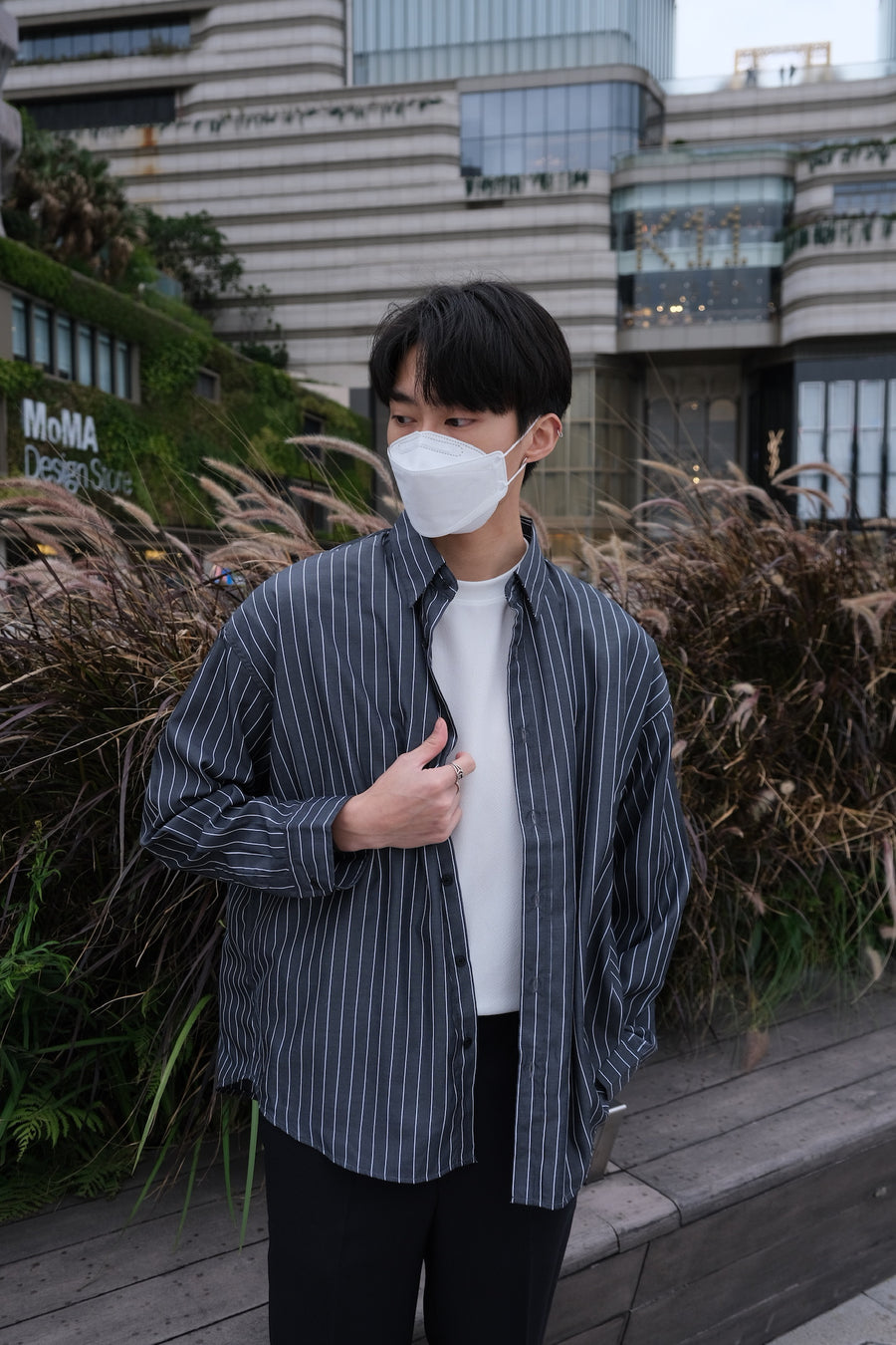 韓國男裝-Classic Black Stripe Shirt