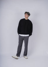 黑色毛毛上衣Fluffy Black Top-韓國男裝