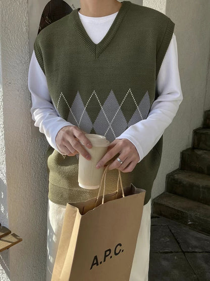 菱格針織冷背心