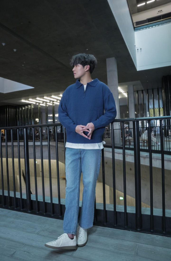 拉鍊領口針織毛衣Zip Jumper－韓國男裝