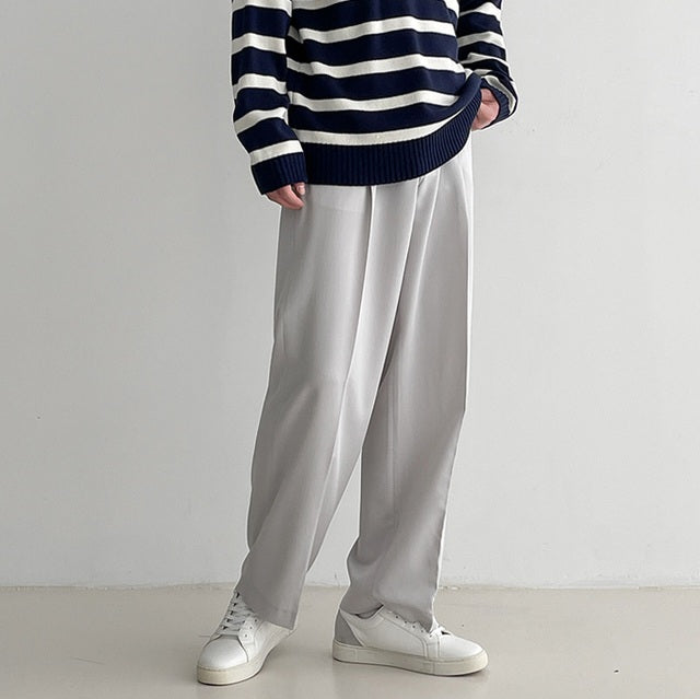 淺灰落地長褲Daily Relaxed Fit Bottom in Grey - 韓國男裝