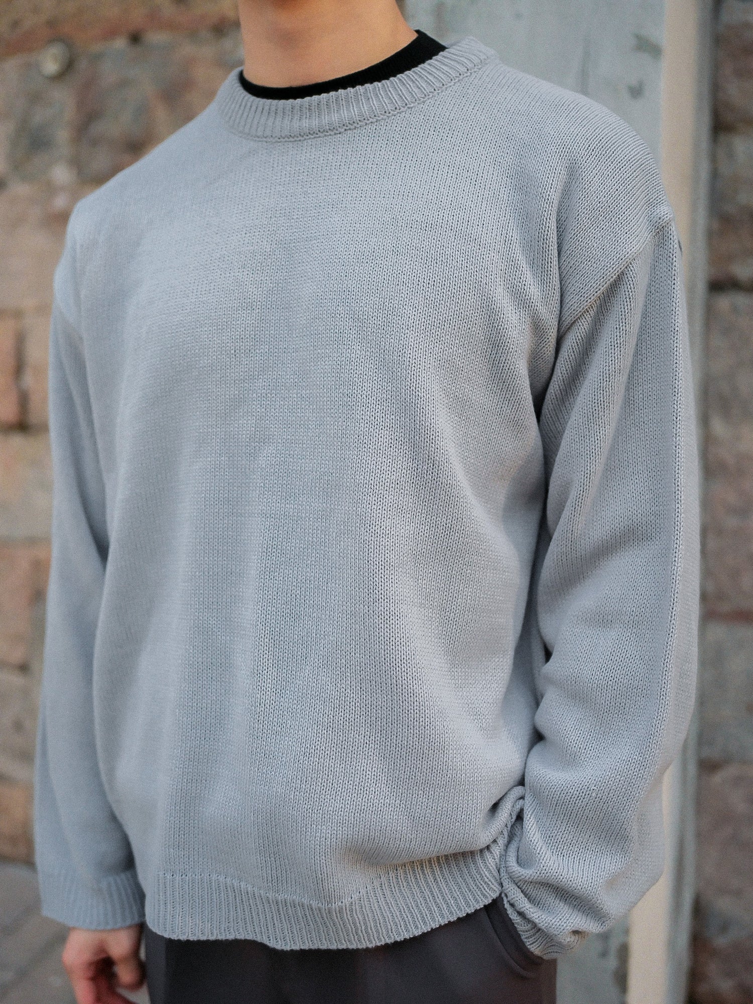 針織圓領上衣Crewneck Knitted Top－韓國男裝