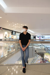 黑色鈕扣上衣Black Button Top - 179cmhk