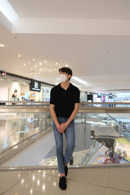 黑色鈕扣上衣Black Button Top - 179cmhk