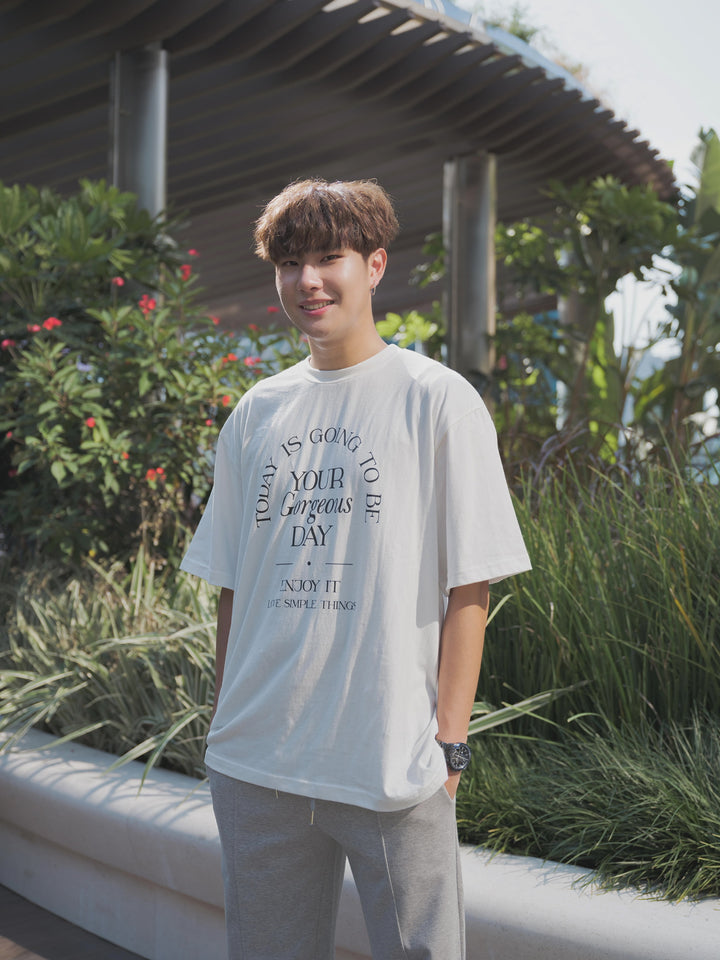 韓國男裝-落地棉質長褲Pleated Cotton Pants