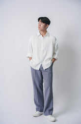 垂墜感滑身碳灰襯衫Basic Charcoal Shirt － 韓國男裝