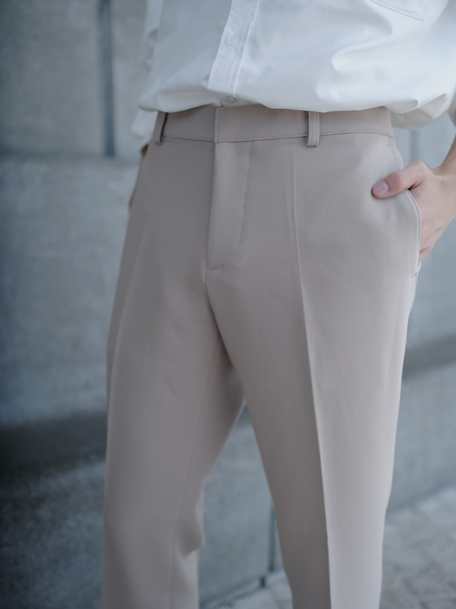 米色日常長褲Daily Beige Bottom－韓國男裝
