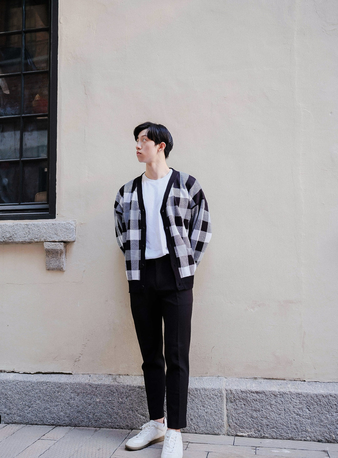 Checked Cardigan