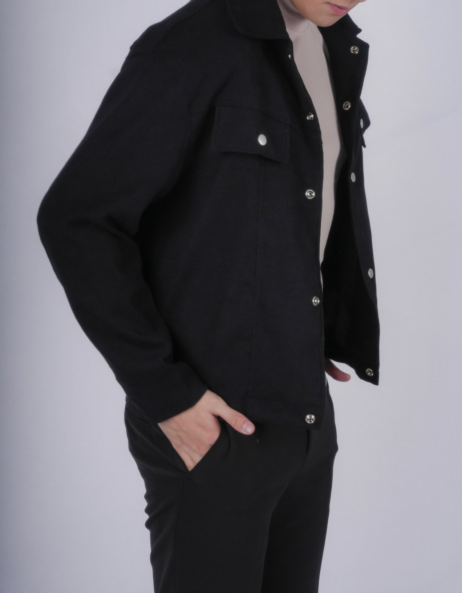 黑色挺身外套Trucker Jacket in Black－韓國男裝