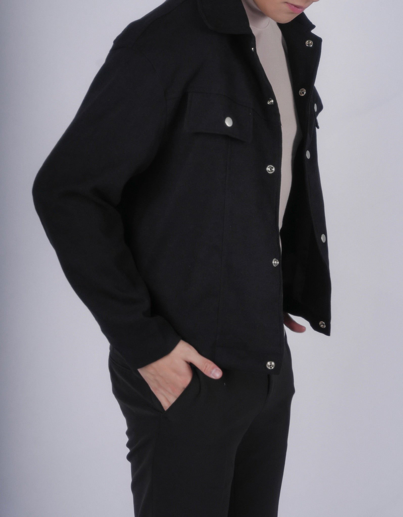 黑色挺身外套Trucker Jacket in Black－韓國男裝