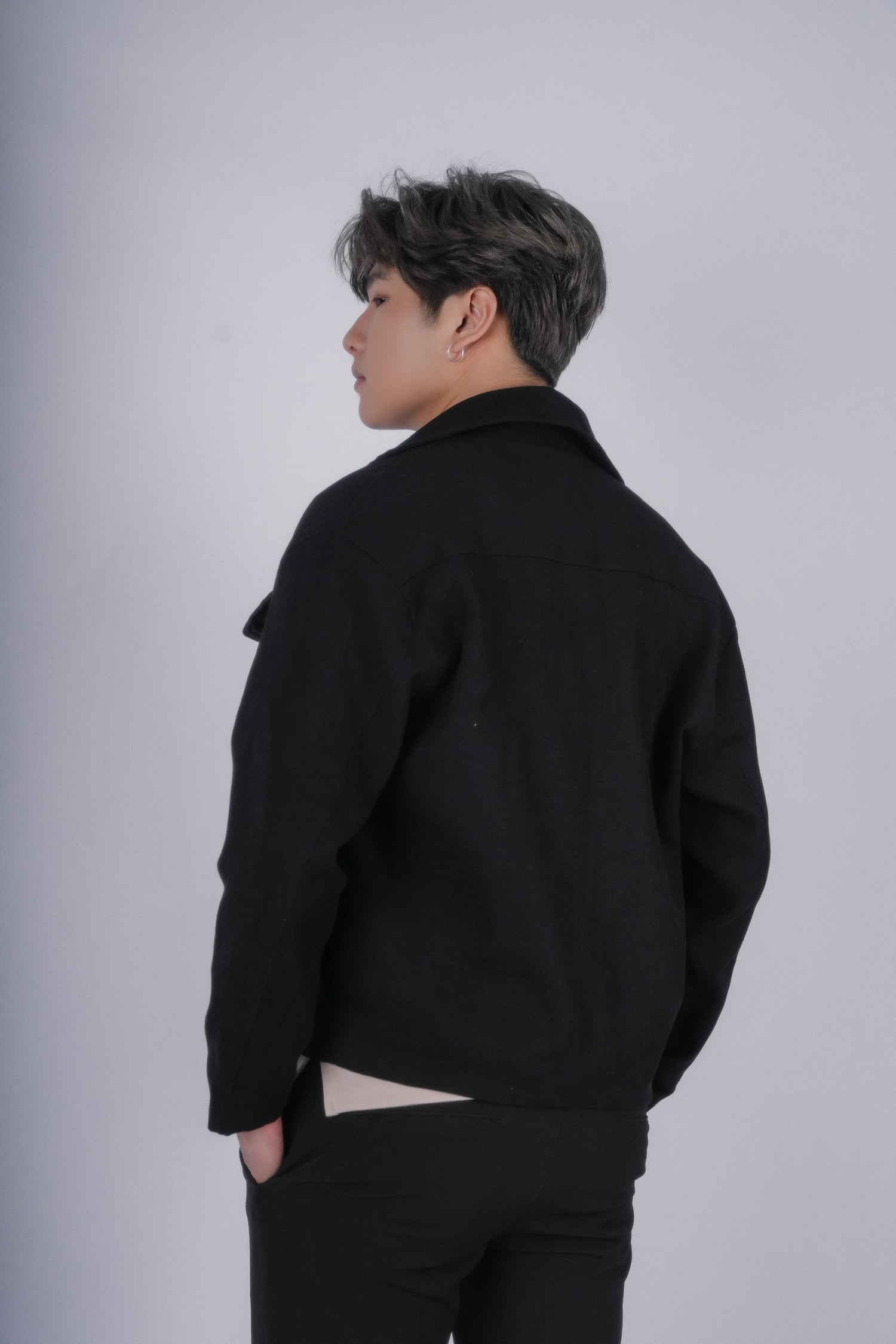 黑色挺身外套Trucker Jacket in Black－韓國男裝