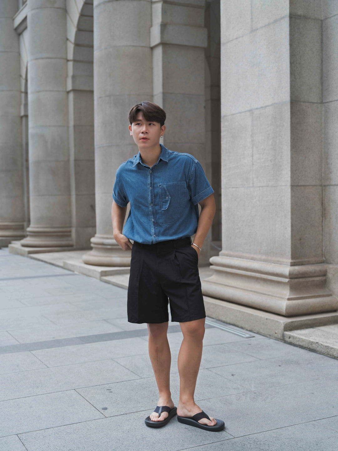 韓國男裝-牛仔布襯衫Denim Top