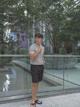 韓國男裝-白間條細針織上衣Striped Top in White