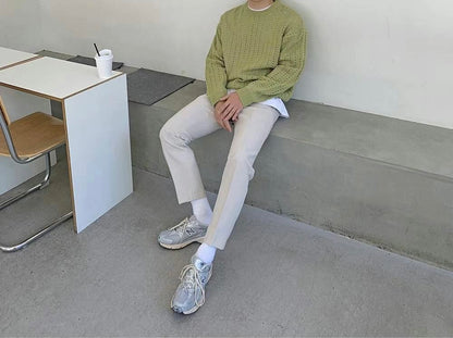 米色直筒長褲