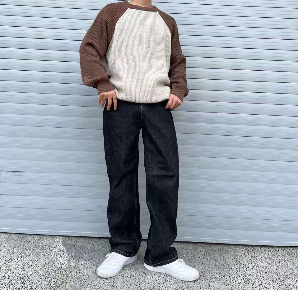 混色針織上衣Raglan Knitted Jumper-韓國男裝