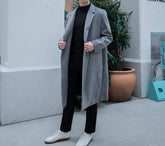 灰色羊毛大褸Grey Wool Coat－韓國男裝
