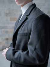 黑色羊毛大褸Black Wool Coat－韓國男裝