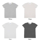 韓國男裝-白間條細針織上衣Striped Top in White