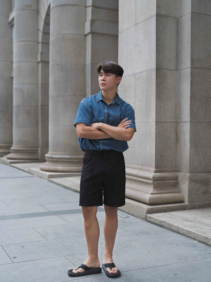 韓國男裝-黑色百搭短褲Black Shorts