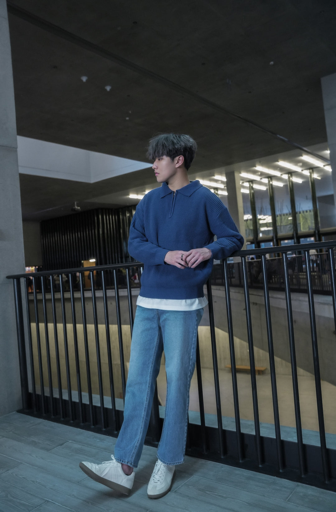 拉鍊領口針織毛衣Zip Jumper－韓國男裝