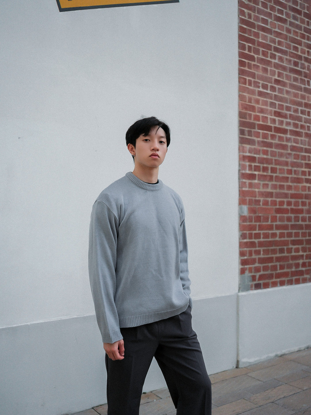 針織圓領上衣Crewneck Knitted Top－韓國男裝