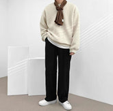 黑色毛毛上衣Fluffy Black Top-韓國男裝