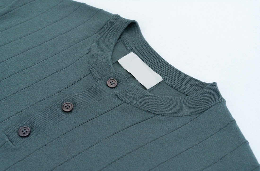 韓系鈕扣領口上衣Button Top - 韓國男裝