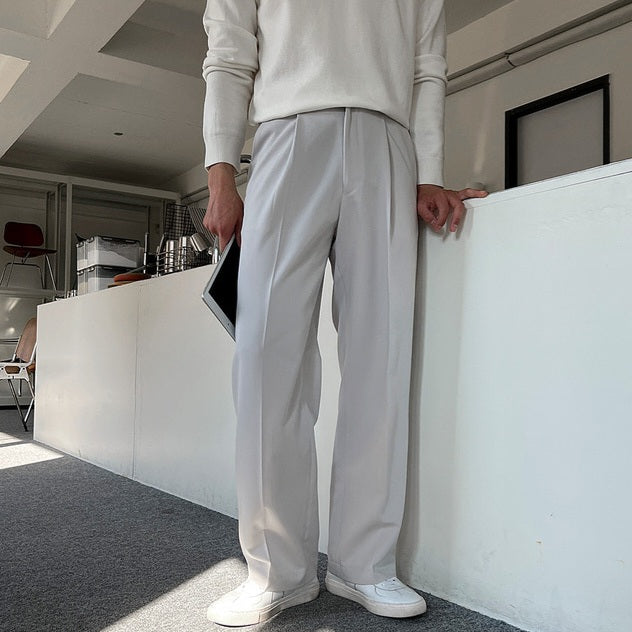 淺灰落地長褲Daily Relaxed Fit Bottom in Grey - 韓國男裝