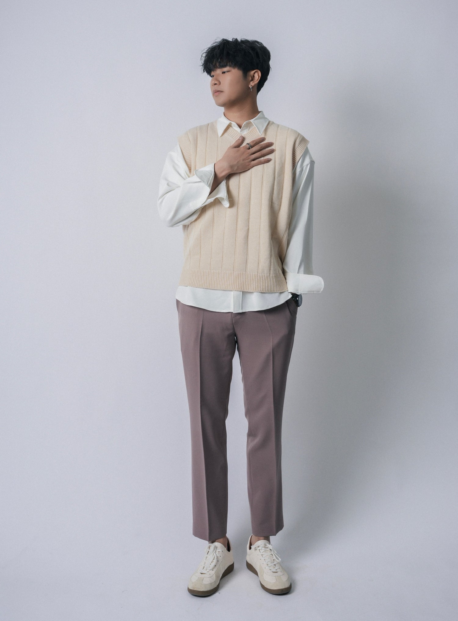 直腳九分長褲Slim Fit Bottom－韓國男裝