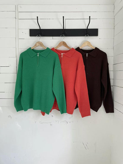 拉鍊領口針織毛衣Zip Jumper－韓國男裝