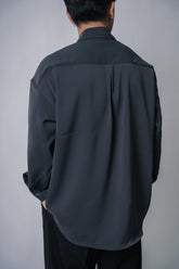 垂墜感滑身碳灰襯衫Basic Charcoal Shirt － 韓國男裝