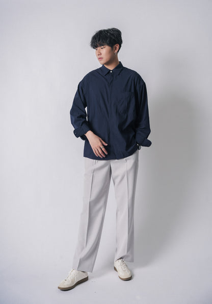 灰色落地西褲Wide Fit Bottom-韓國男裝