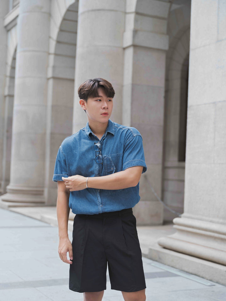 韓國男裝-牛仔布襯衫Denim Top