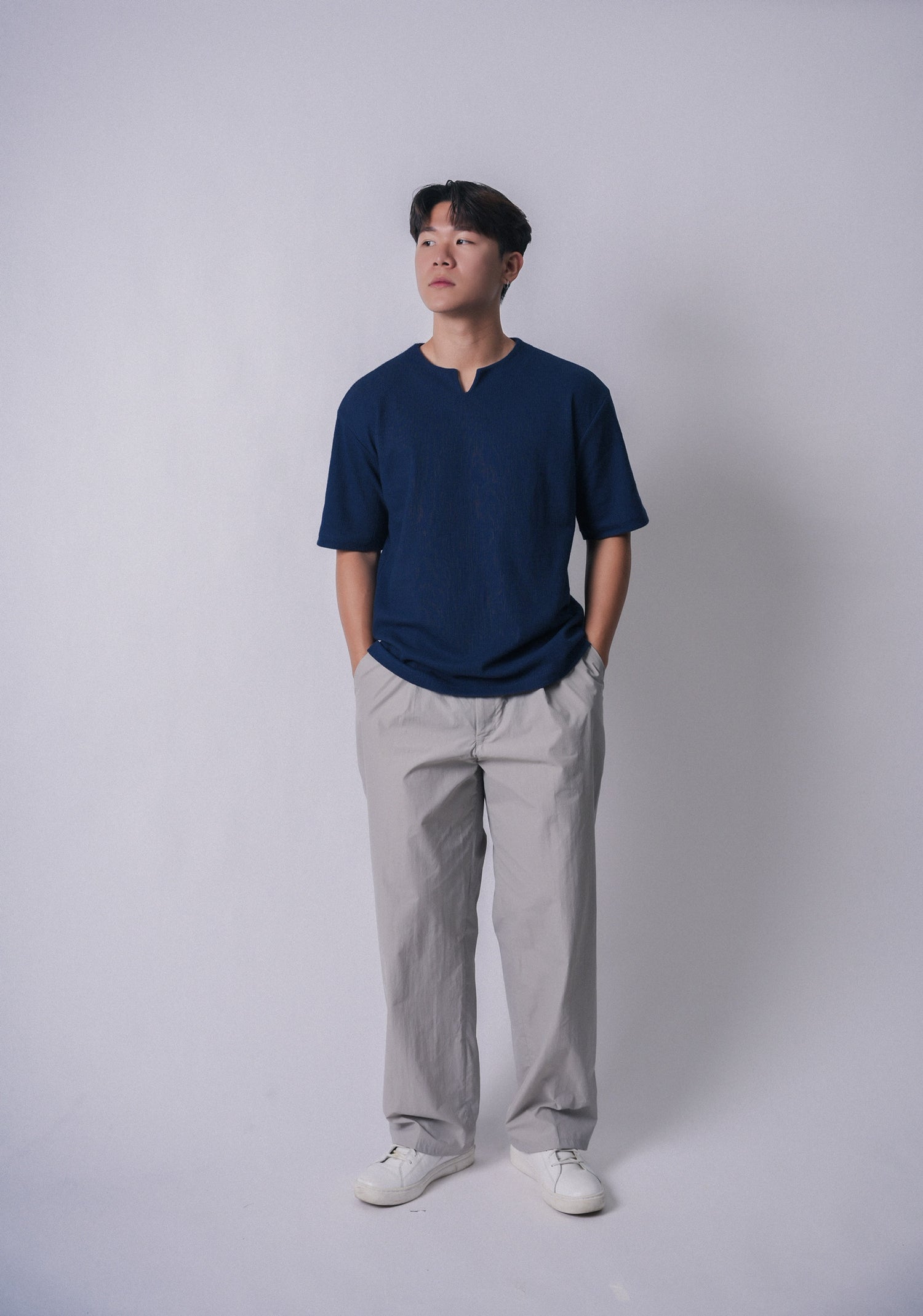 休閑皺質上衣Casual Top－ 韓國男裝