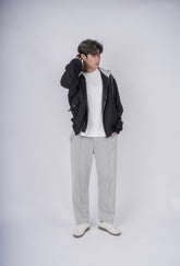 連帽黑色外套Zip Thru Hoodie-韓國男裝