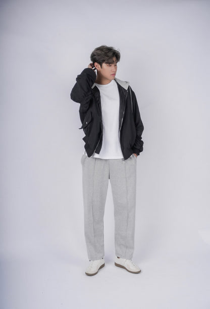 連帽黑色外套Zip Thru Hoodie-韓國男裝