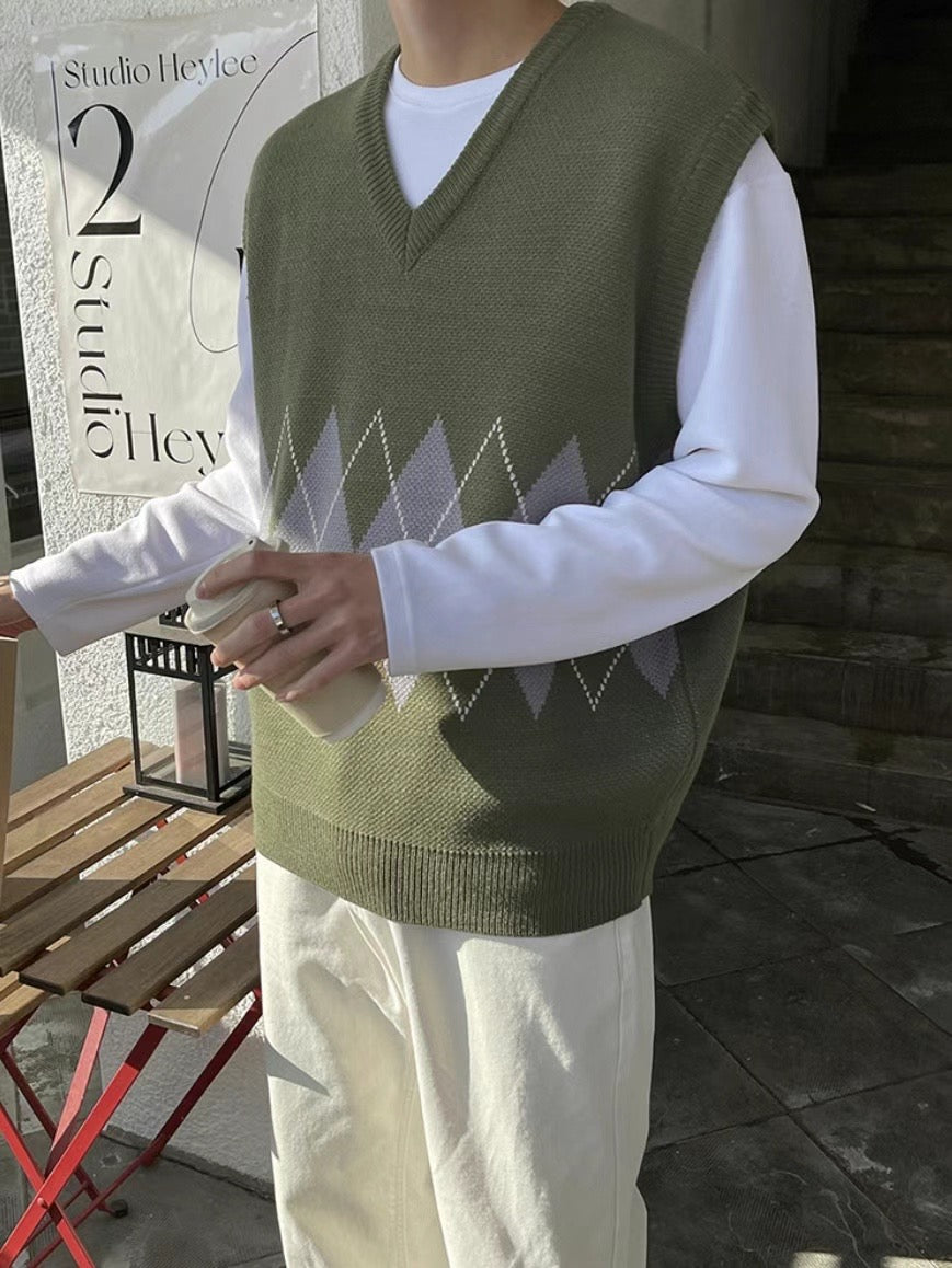 菱格針織冷背心