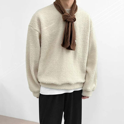 黑色毛毛上衣Fluffy Black Top-韓國男裝