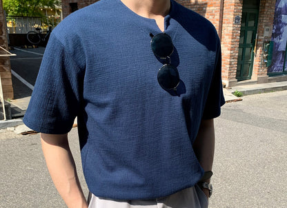 休閑皺質上衣Casual Top－ 韓國男裝