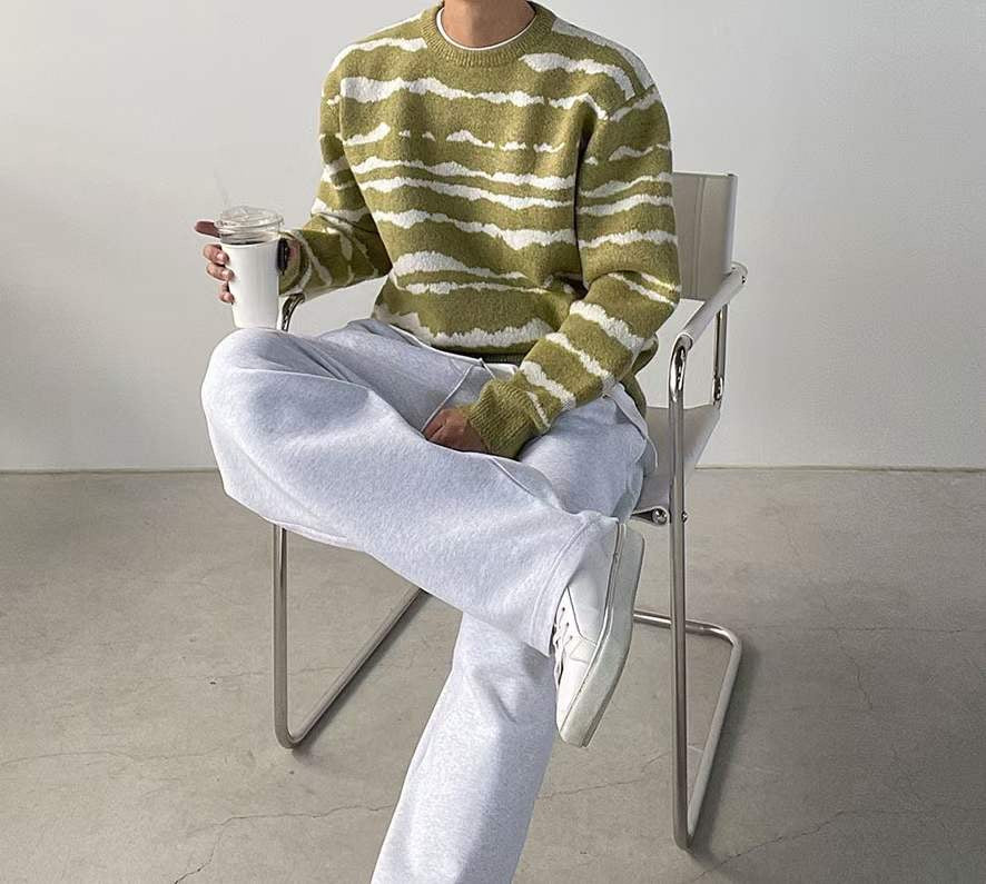波浪針織毛衣Wave Knitted Jumper－韓國男裝