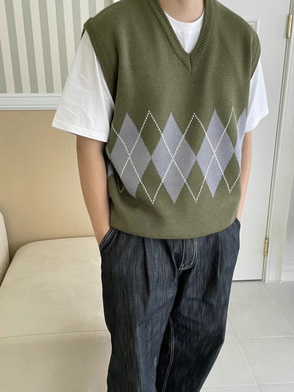 菱格針織冷背心