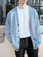 淺藍基本款外套Light Blue Basic Cardigan-韓國男裝