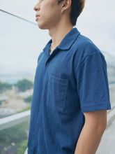 藍色短袖襯衫Blue Short Sleeves Shirt－韓國男裝