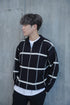 黑色格紋拉鍊上衣Check Zip Jumper in Black－韓國男裝