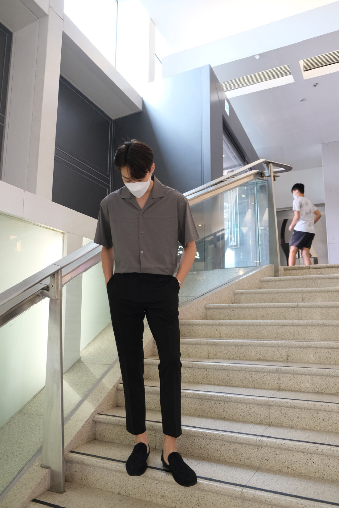 碳灰短袖襯衫Charcoal Short Sleeve Shirt - 179cmhk