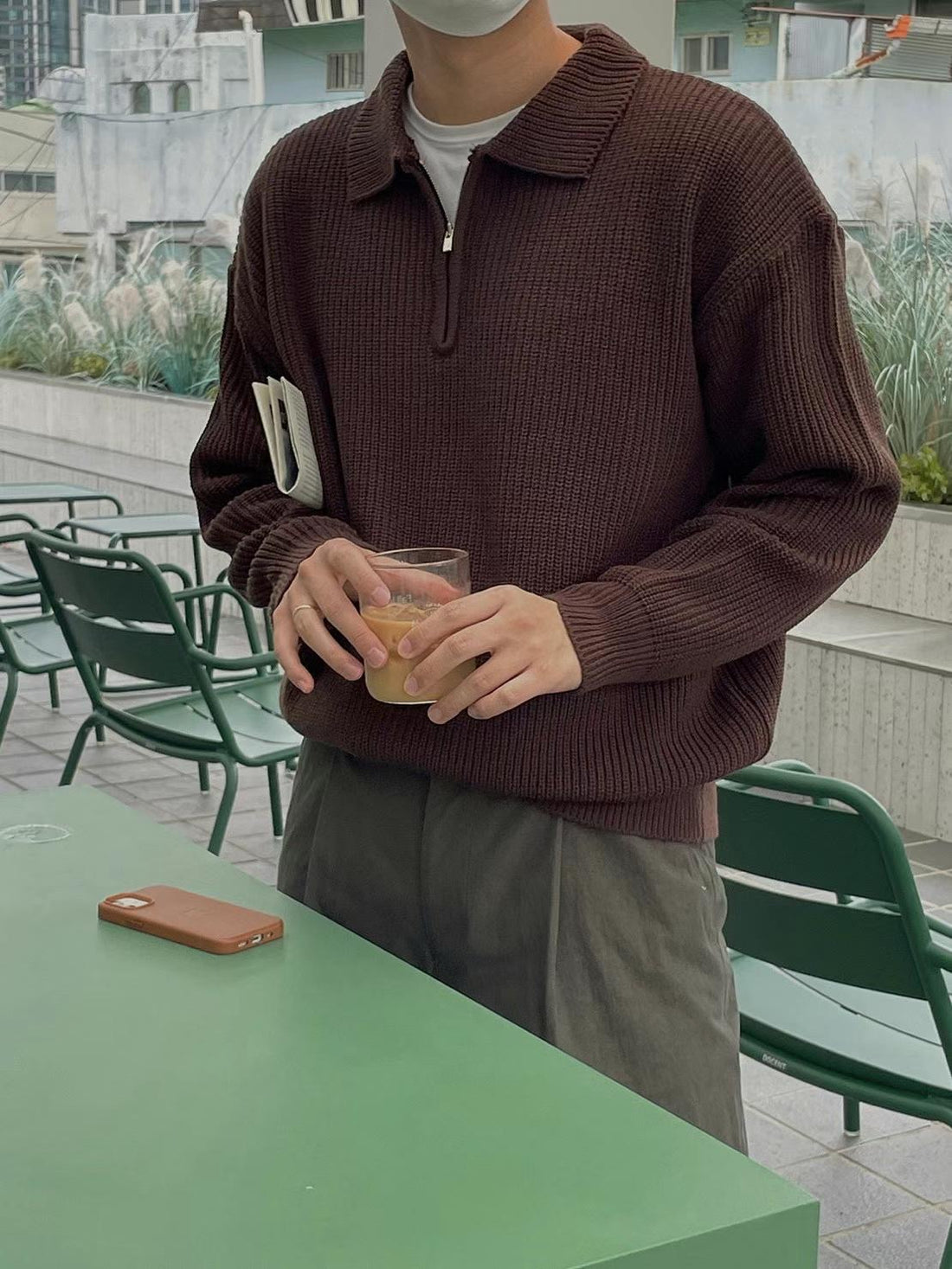 拉鍊領口針織毛衣Zip Jumper－韓國男裝