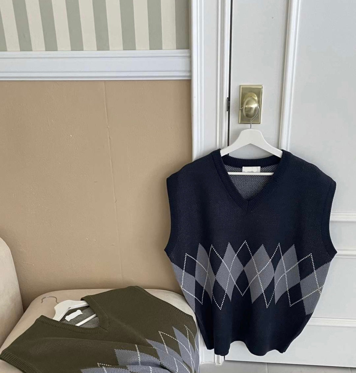 菱格針織冷背心
