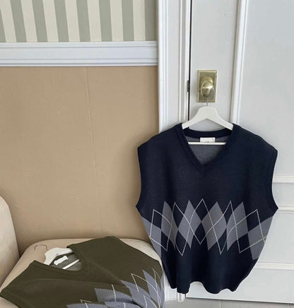 菱格針織冷背心