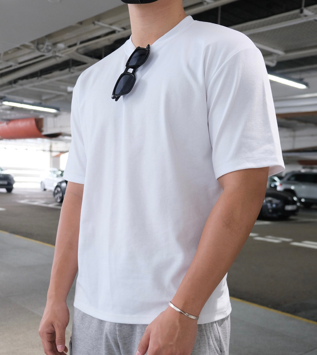 韓國男裝-純白色短袖上衣White Tee