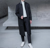 黑色羊毛大褸Black Wool Coat－韓國男裝
